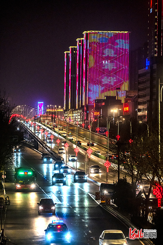 石家庄夜景北国图片