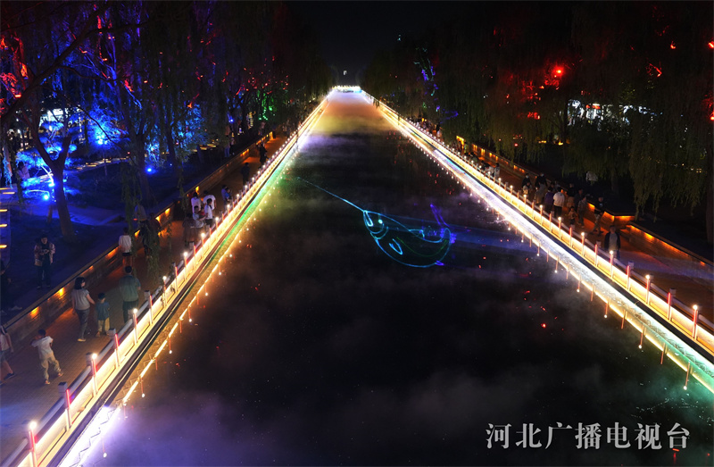 这么近那么美周末到河北丨太行泉城美丽邢台邢台任泽饮马河步行街点亮